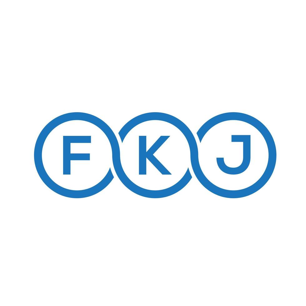 diseño de logotipo de letra fkj sobre fondo negro. concepto de logotipo de letra de iniciales creativas fkj. diseño de letras fkj. vector