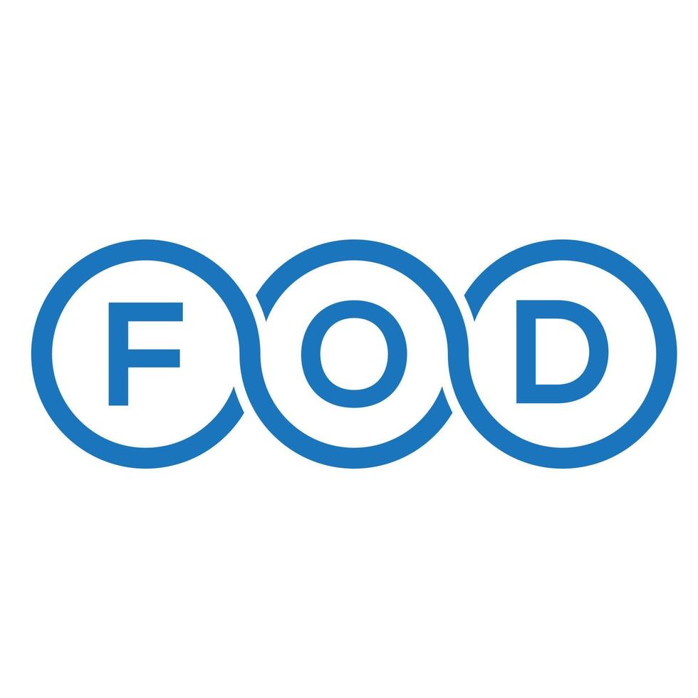 FOD letter logo design on black background. FOD creative initials letter logo concept. FOD letter design. vector