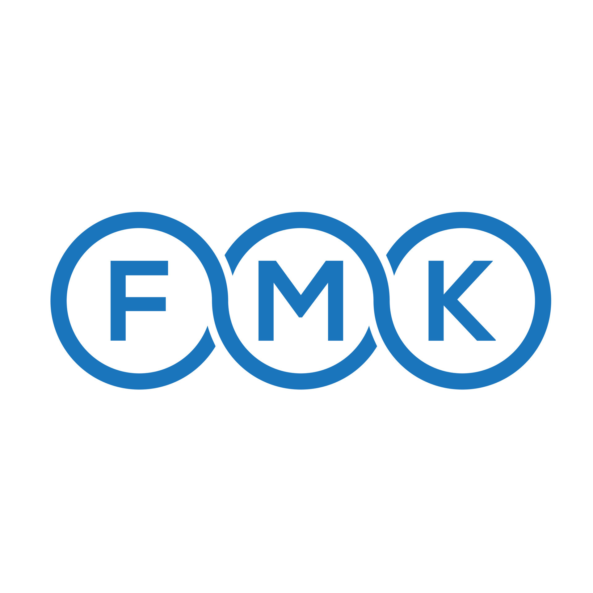 FMK letter logo design on black background. FMK creative initials
