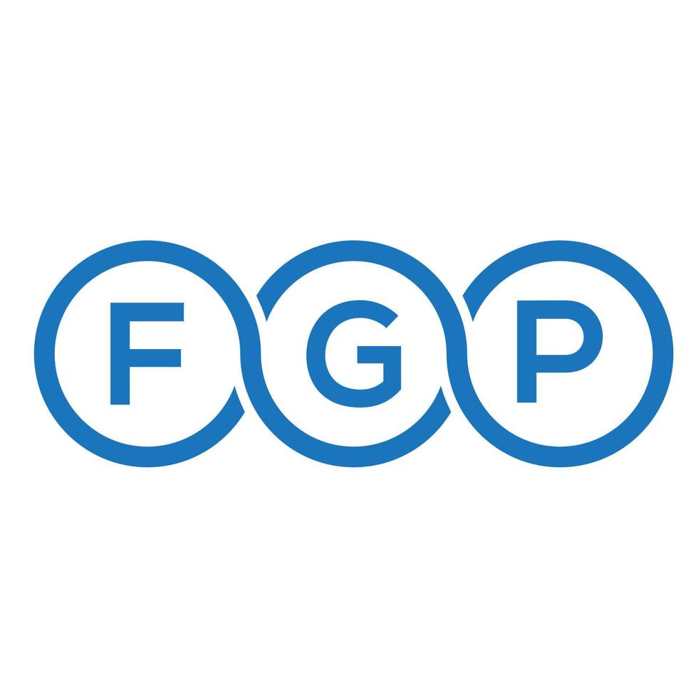 diseño de logotipo de letra fgp sobre fondo negro. concepto de logotipo de letra de iniciales creativas fgp. diseño de letras fgp. vector