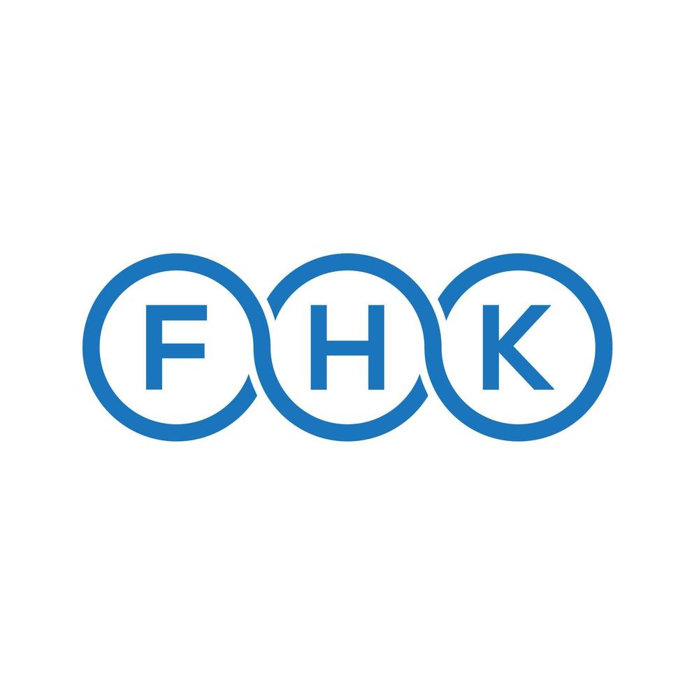 FHK letter logo design on black background. FHK creative initials letter logo concept. FHK letter design. vector