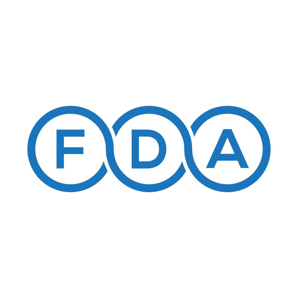 FDA letter logo design on black background. FDA creative initials letter logo concept. FDA letter design. vector
