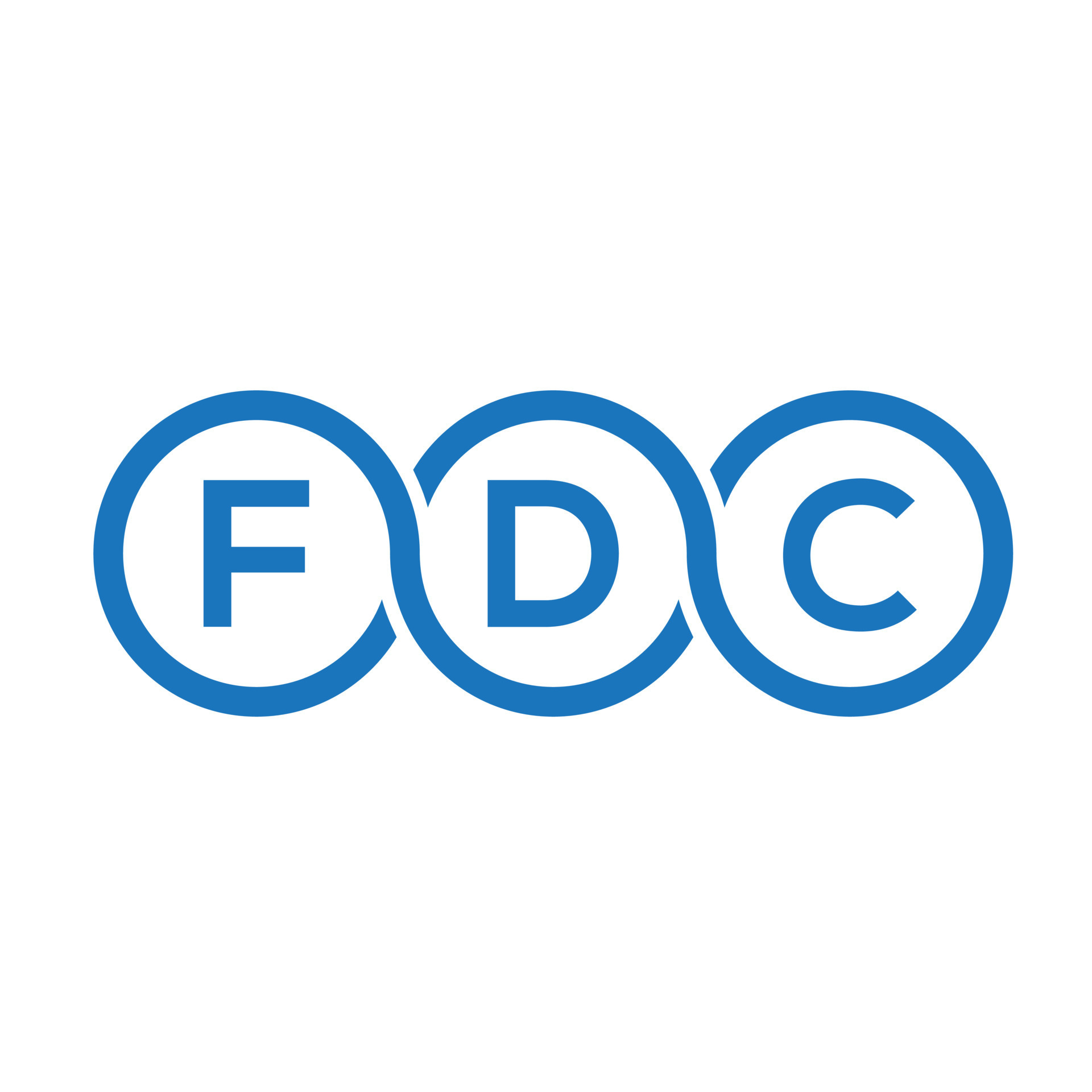 FDC letter logo design on black background. FDC creative initials