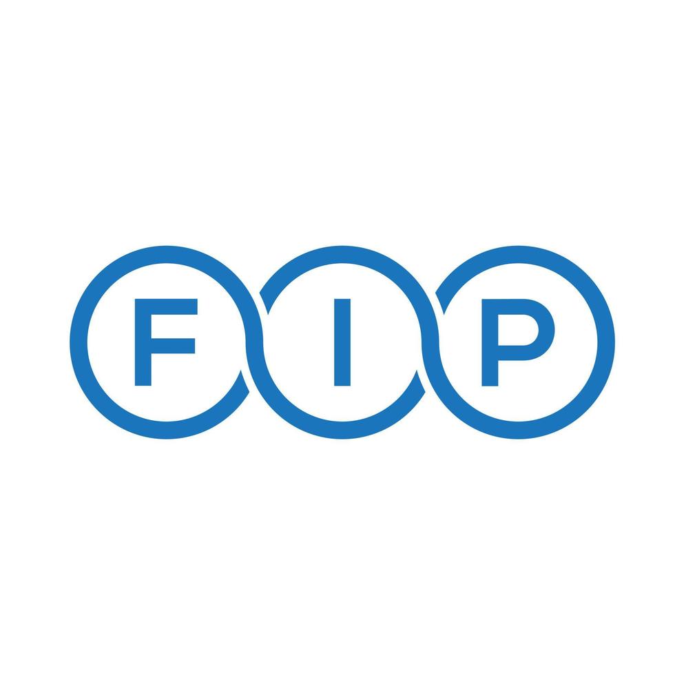 diseño de logotipo de letra fip sobre fondo negro. concepto de logotipo de letra inicial creativa fip. diseño de letras fip. vector