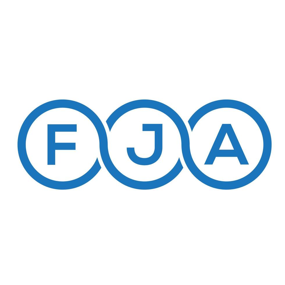 diseño de logotipo de letra fja sobre fondo negro. concepto de logotipo de letra de iniciales creativas fja. diseño de letras fja. vector