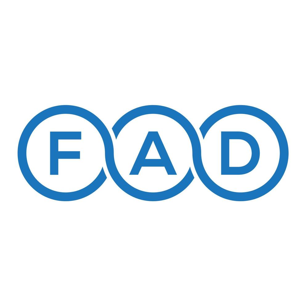 FAD letter logo design on black background. FAD creative initials letter logo concept. FAD letter design. vector