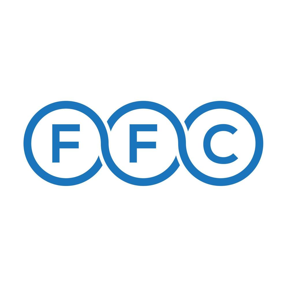 FFC letter logo design on black background. FFC creative initials letter logo concept. FFC letter design. vector