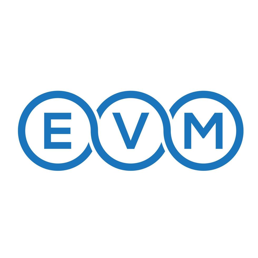 diseño de logotipo de letra evm sobre fondo negro. concepto de logotipo de letra de iniciales creativas de evm. diseño de letras evm. vector