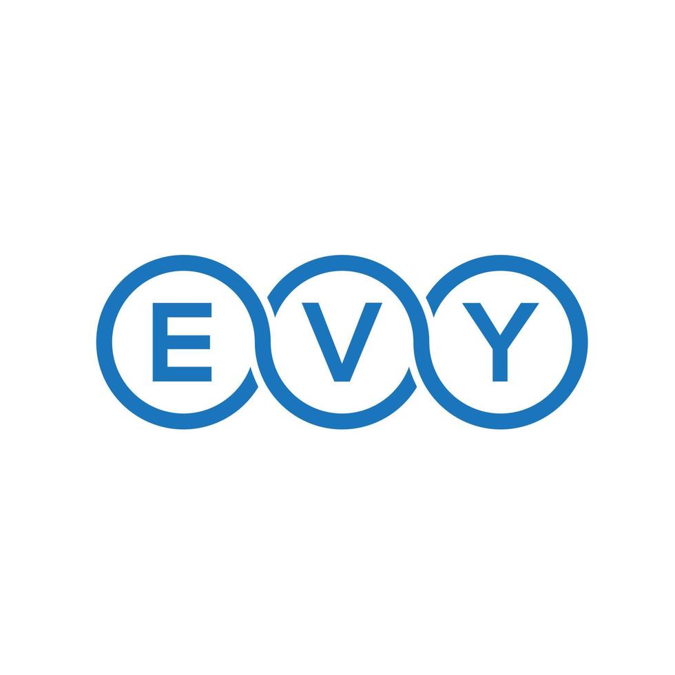 diseño de logotipo de letra evy sobre fondo negro. concepto de logotipo de letra de iniciales creativas evy. cada diseño de letra. vector