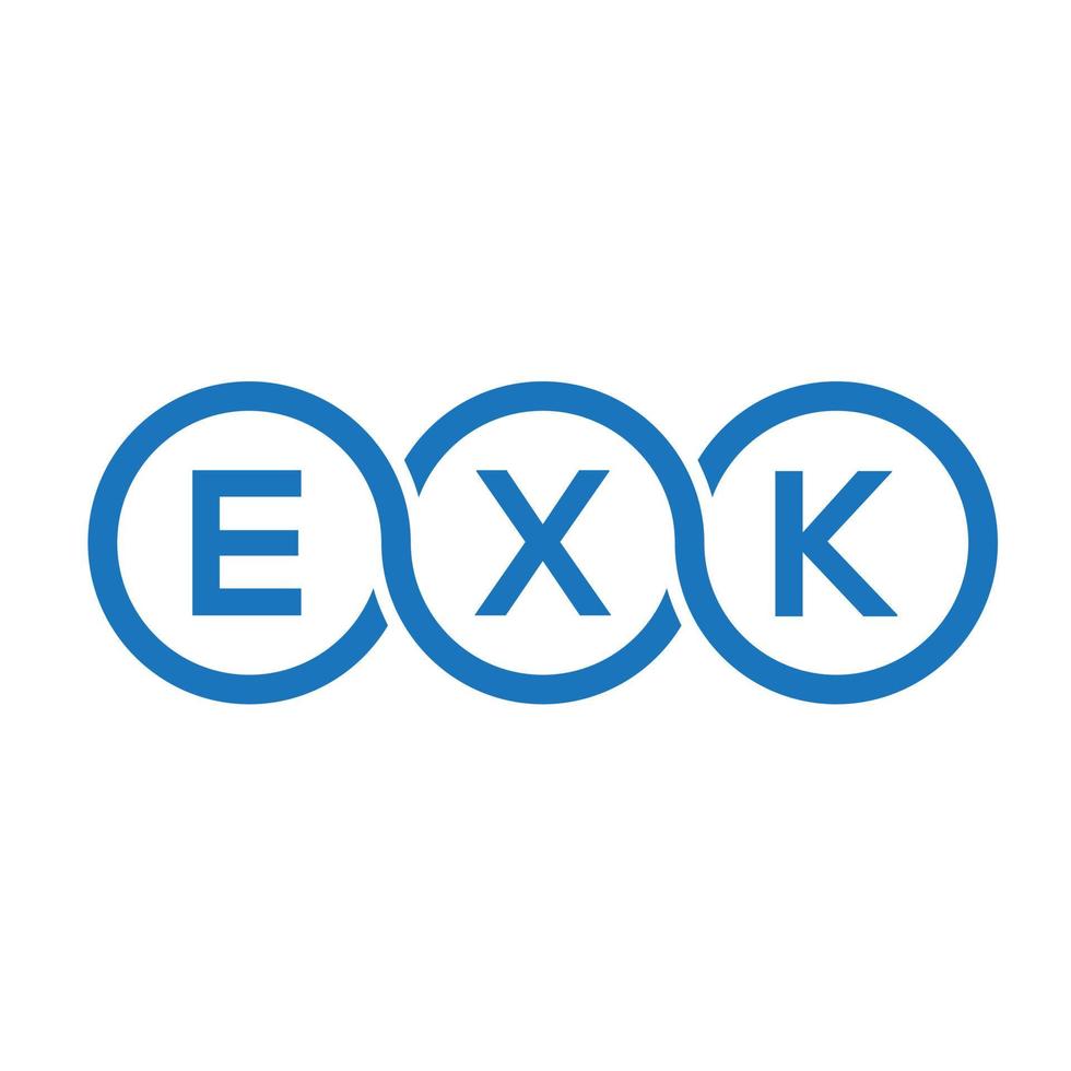 diseño de logotipo de letra exk sobre fondo negro. concepto de logotipo de letra de iniciales creativas exk. exk diseño de letras. vector