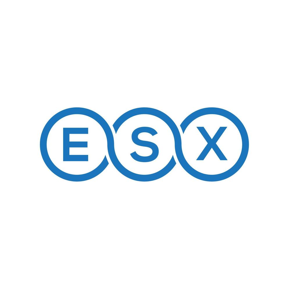 diseño del logotipo de la letra esx sobre fondo negro. concepto de logotipo de letra de iniciales creativas esx. diseño de letra esx. vector