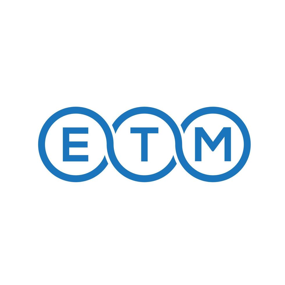 ETM letter logo design on black background. ETM creative initials letter logo concept. ETM letter design. vector