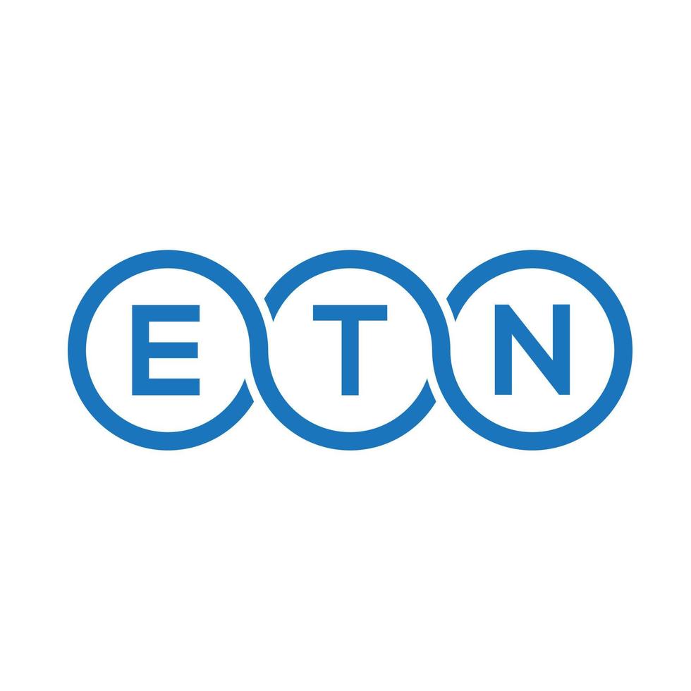 diseño del logotipo de la letra etn sobre fondo negro. etn creative iniciales carta logo concepto. diseño de letras etn. vector