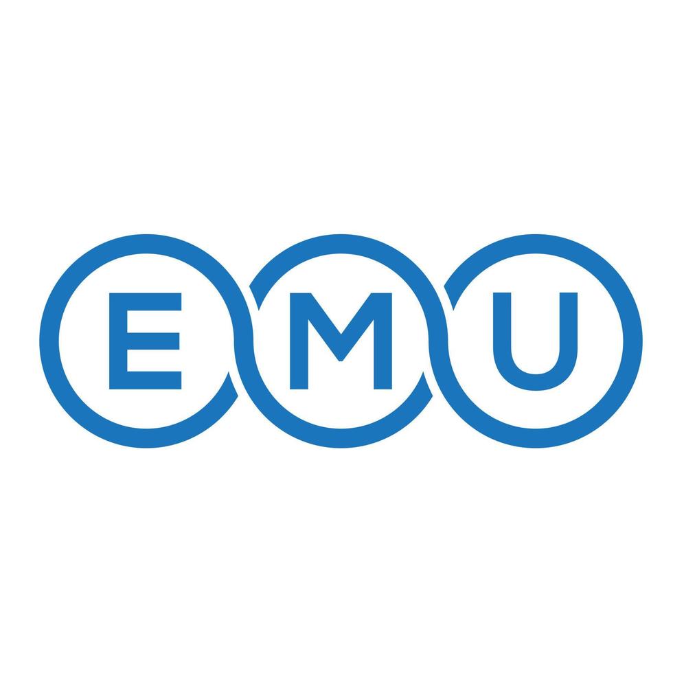 diseño de logotipo de letra emu sobre fondo negro. concepto de logotipo de letra de iniciales creativas de emu. diseño de letras de emú. vector