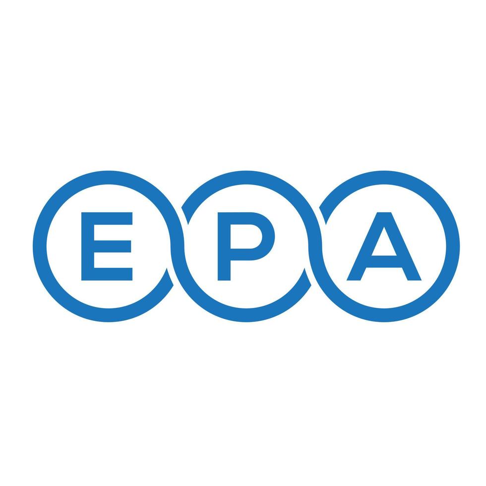 diseño de logotipo de carta epa sobre fondo negro. concepto de logotipo de letra de iniciales creativas epa. diseño de carta epa. vector