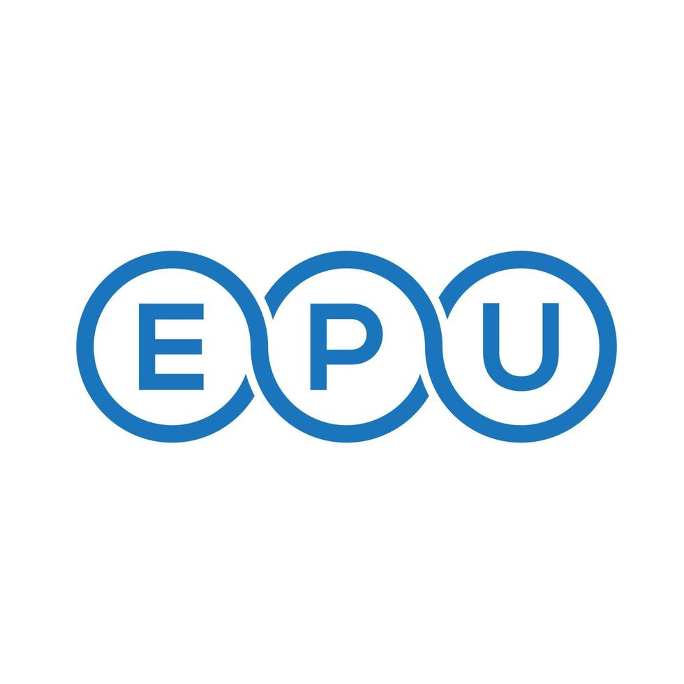 diseño de logotipo de letra epu sobre fondo negro. concepto de logotipo de letra de iniciales creativas epu. diseño de letras epu. vector