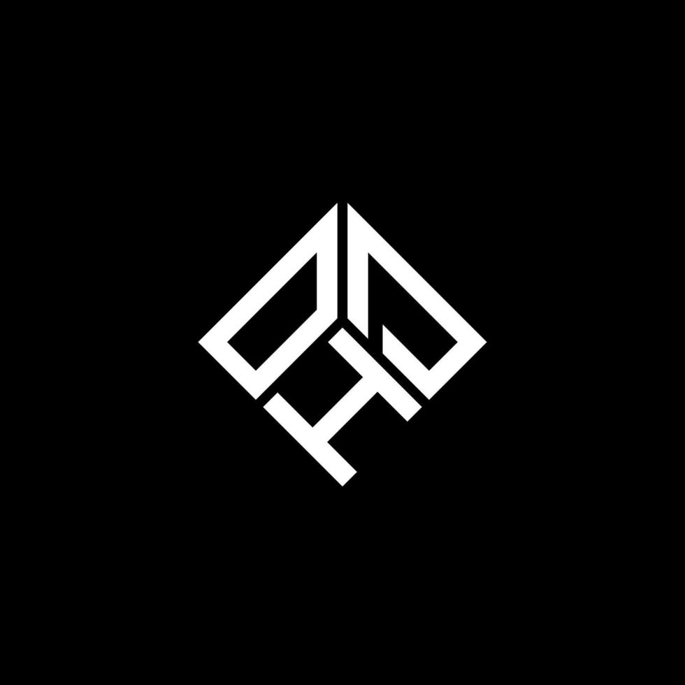 OHD letter logo design on black background. OHD creative initials letter logo concept. OHD letter design. vector