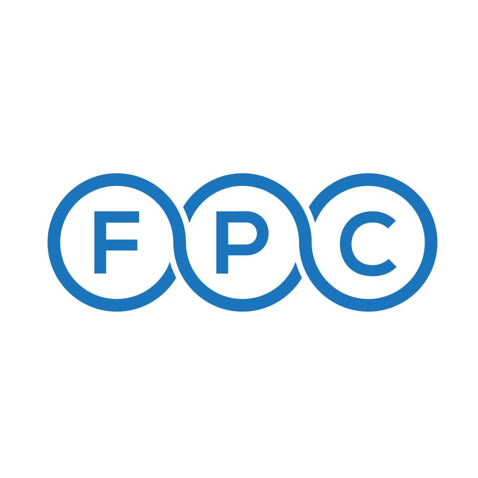 diseño de logotipo de letra fpc sobre fondo negro. concepto de logotipo de letra de iniciales creativas de fpc. diseño de carta fpc. vector