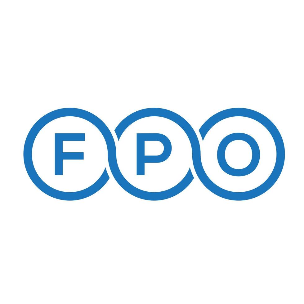 FPO letter logo design on black background. FPO creative initials letter logo concept. FPO letter design. vector