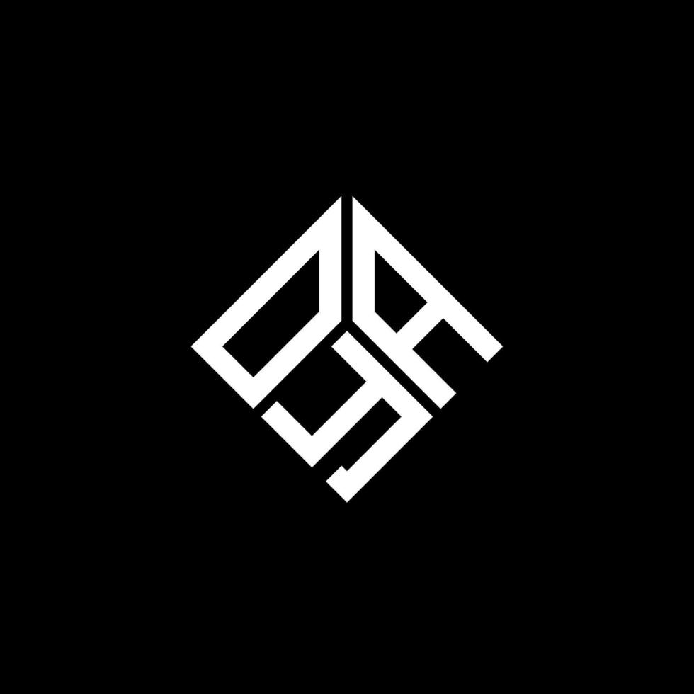 diseño del logotipo de la letra oya sobre fondo negro. concepto de logotipo de letra de iniciales creativas oya. diseño de letras oya. vector