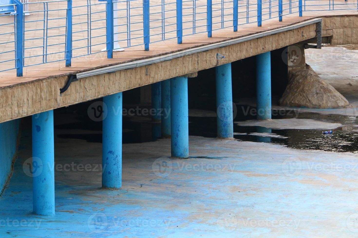 Reinforced concrete bridge over the river photo