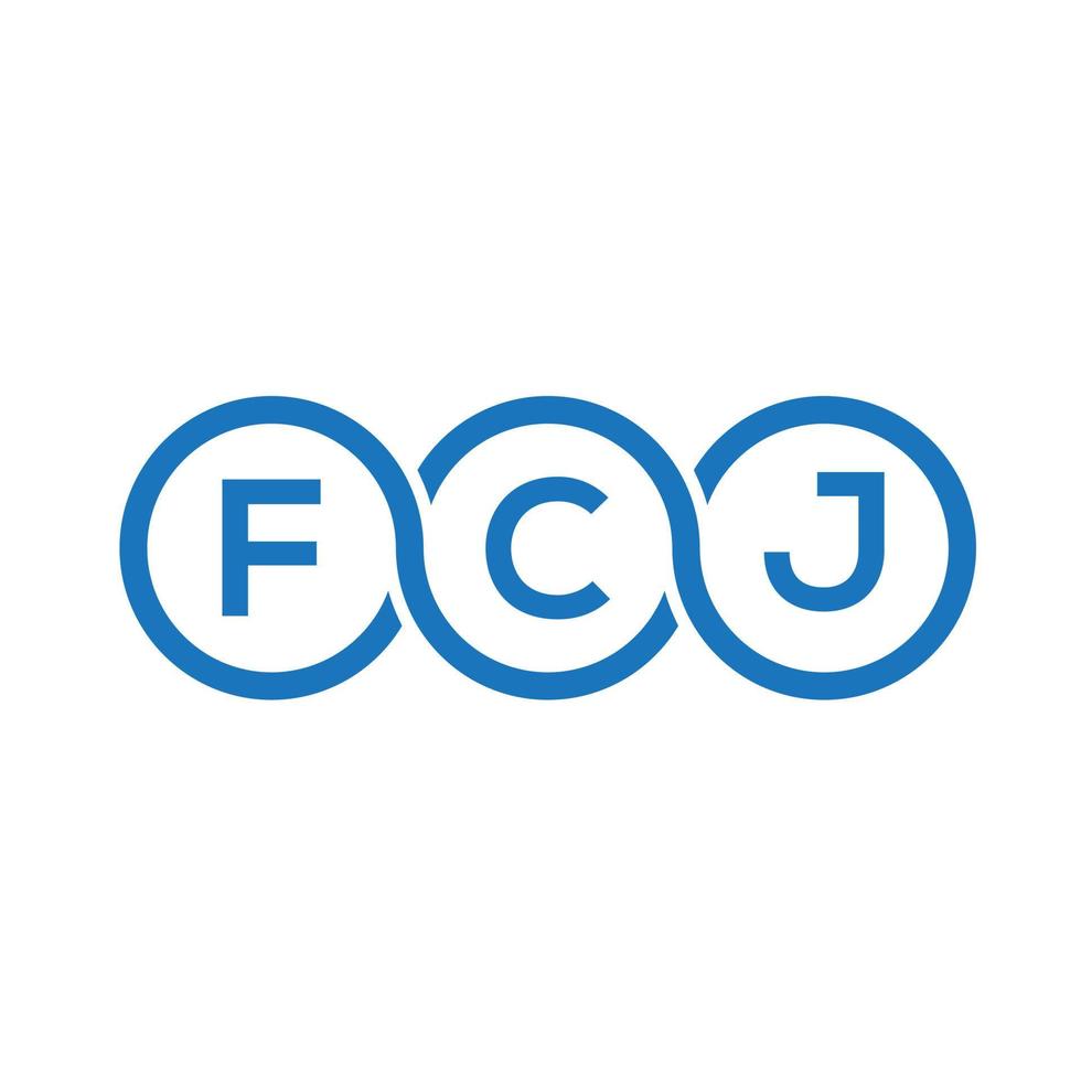 FCJ letter logo design on black background. FCJ creative initials letter logo concept. FCJ letter design. vector