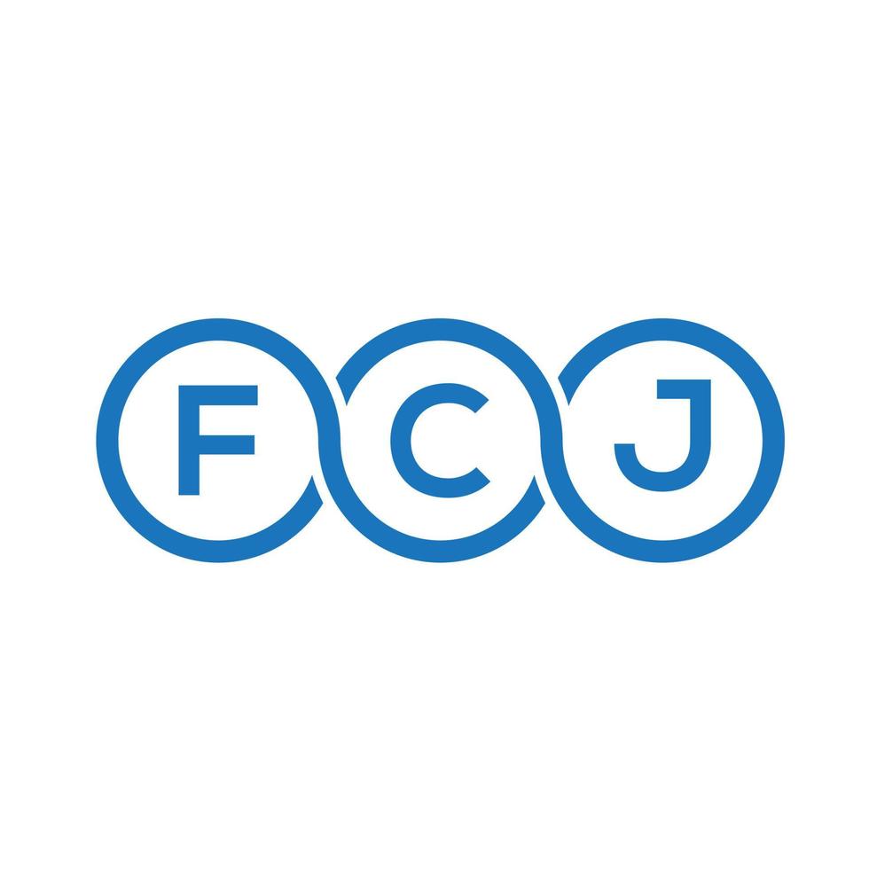 diseño del logotipo de la letra fcj sobre fondo negro. concepto de logotipo de letra de iniciales creativas fcj. diseño de letras fcj. vector