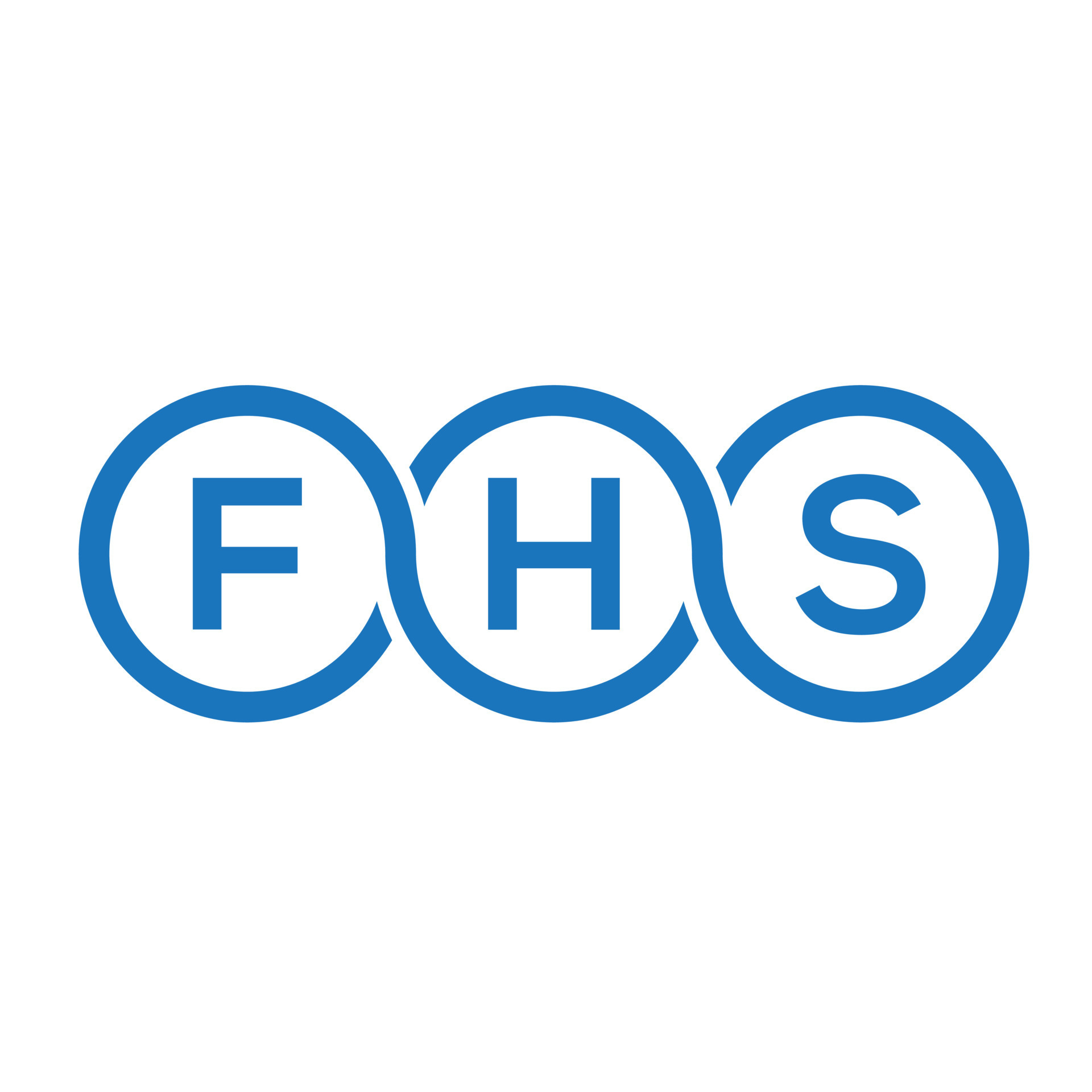 FHS letter logo design on black background. FHS creative initials