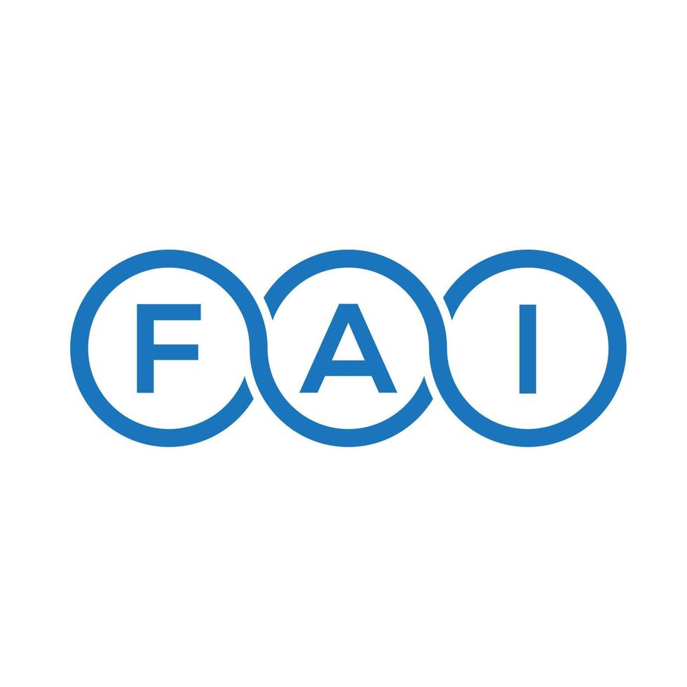 FAI letter logo design on black background. FAI creative initials letter logo concept. FAI letter design. vector