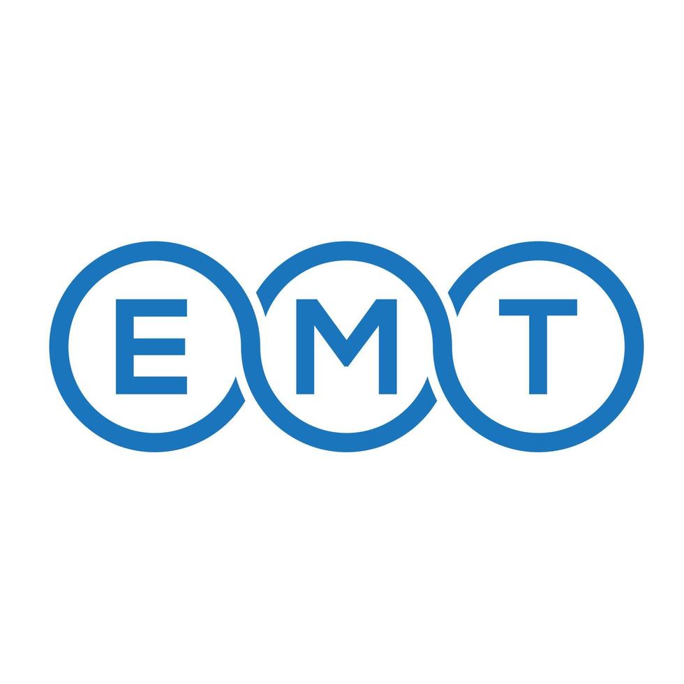 diseño de logotipo de letra emt sobre fondo negro. concepto de logotipo de letra de iniciales creativas emt. diseño de letras emt. vector