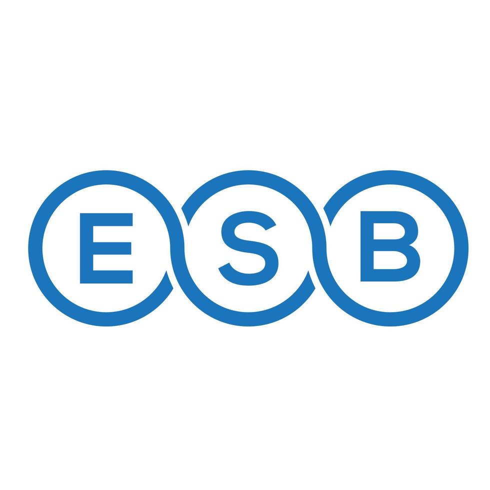 diseño de logotipo de letra esb sobre fondo negro. concepto de logotipo de letra de iniciales creativas esb. diseño de letra esb. vector