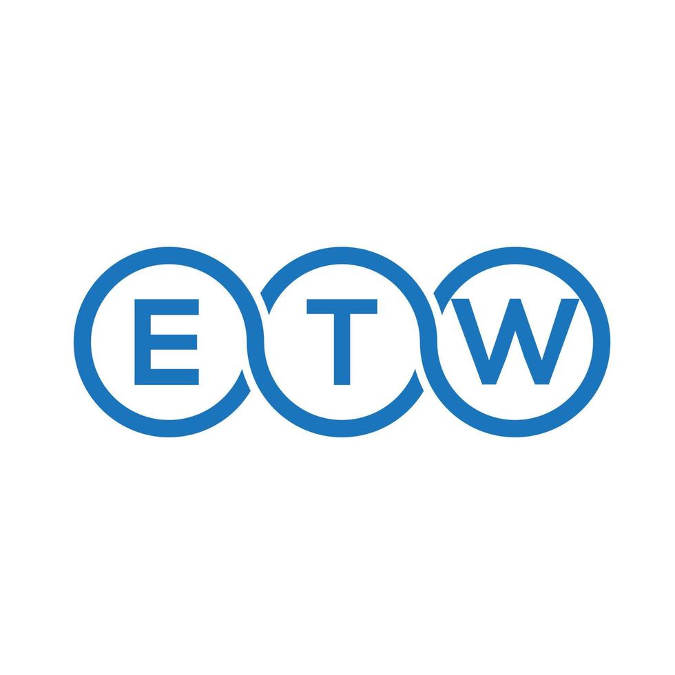 diseño de logotipo de letra etw sobre fondo negro. concepto de logotipo de letra de iniciales creativas etw. diseño de letra etw. vector