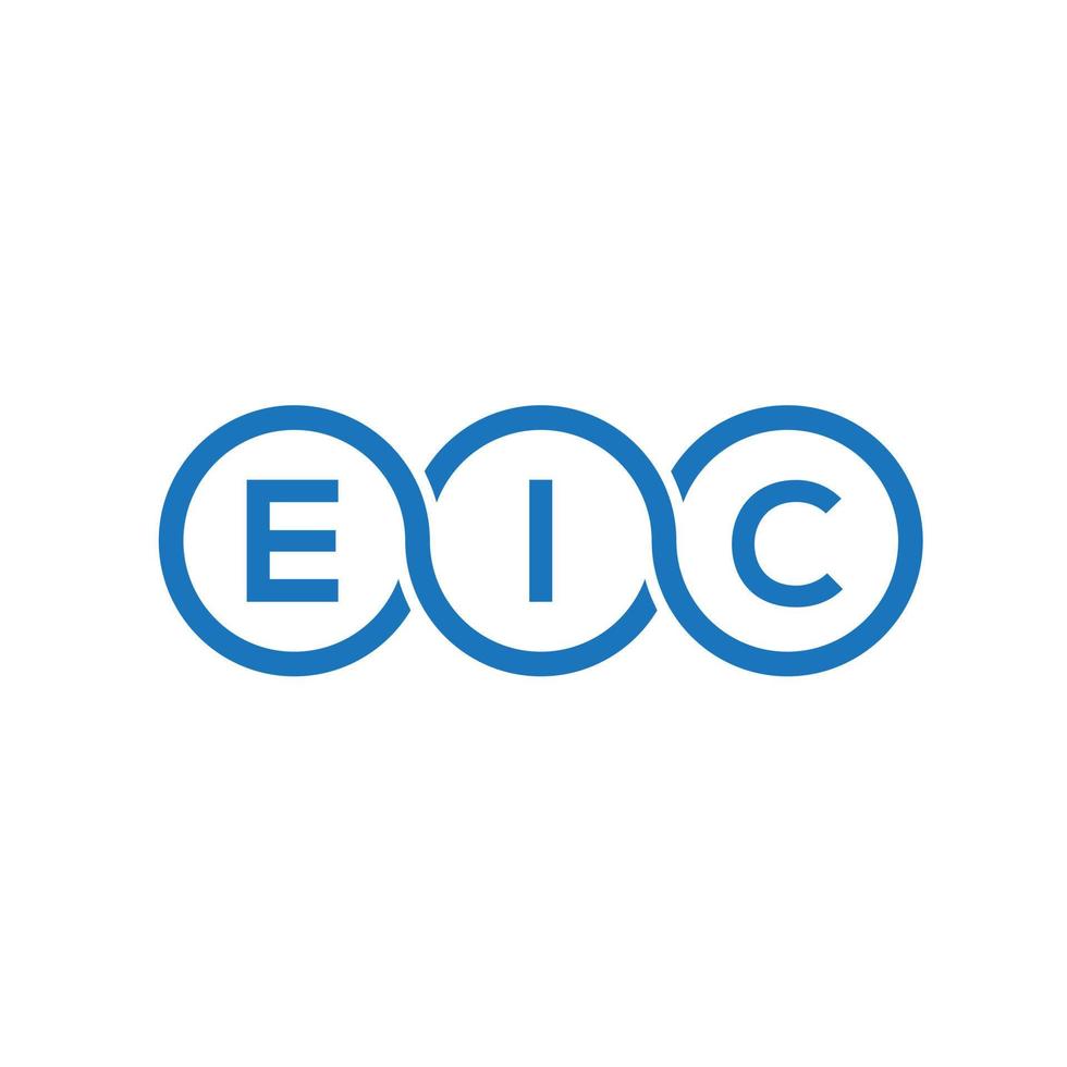 diseño de logotipo de letra eic sobre fondo negro. concepto de logotipo de letra de iniciales creativas eic. diseño de letras eic. vector