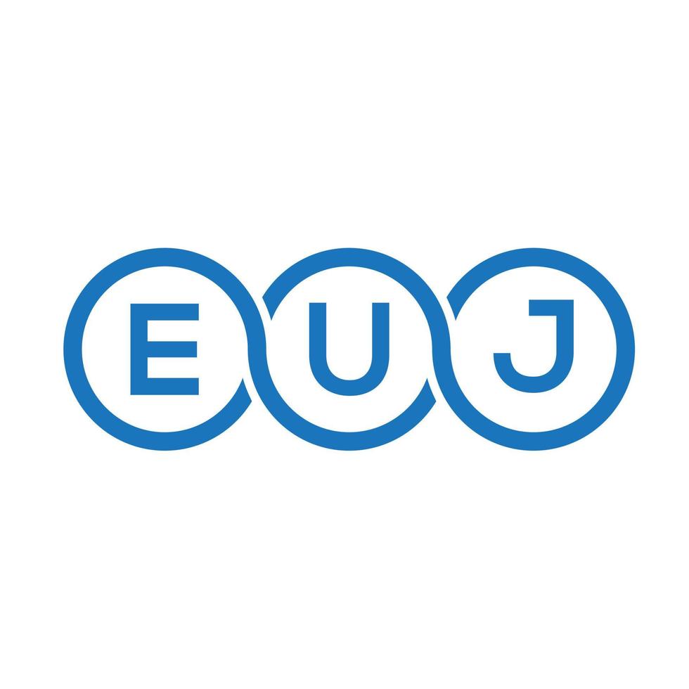 diseño del logotipo de la letra euj sobre fondo negro. concepto de logotipo de letra de iniciales creativas euj. diseño de letras euj. vector