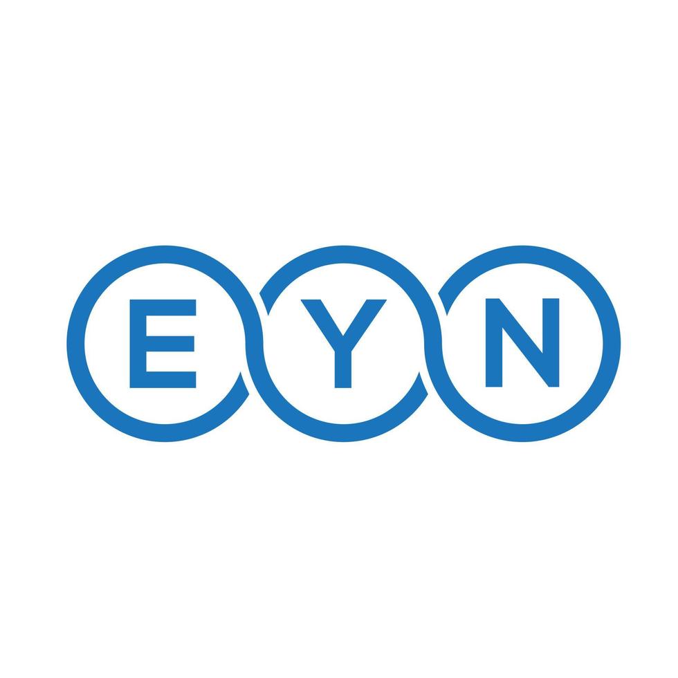 diseño del logotipo de la letra eyn sobre fondo negro. concepto de logotipo de letra de iniciales creativas eyn. diseño de letras eyn. vector