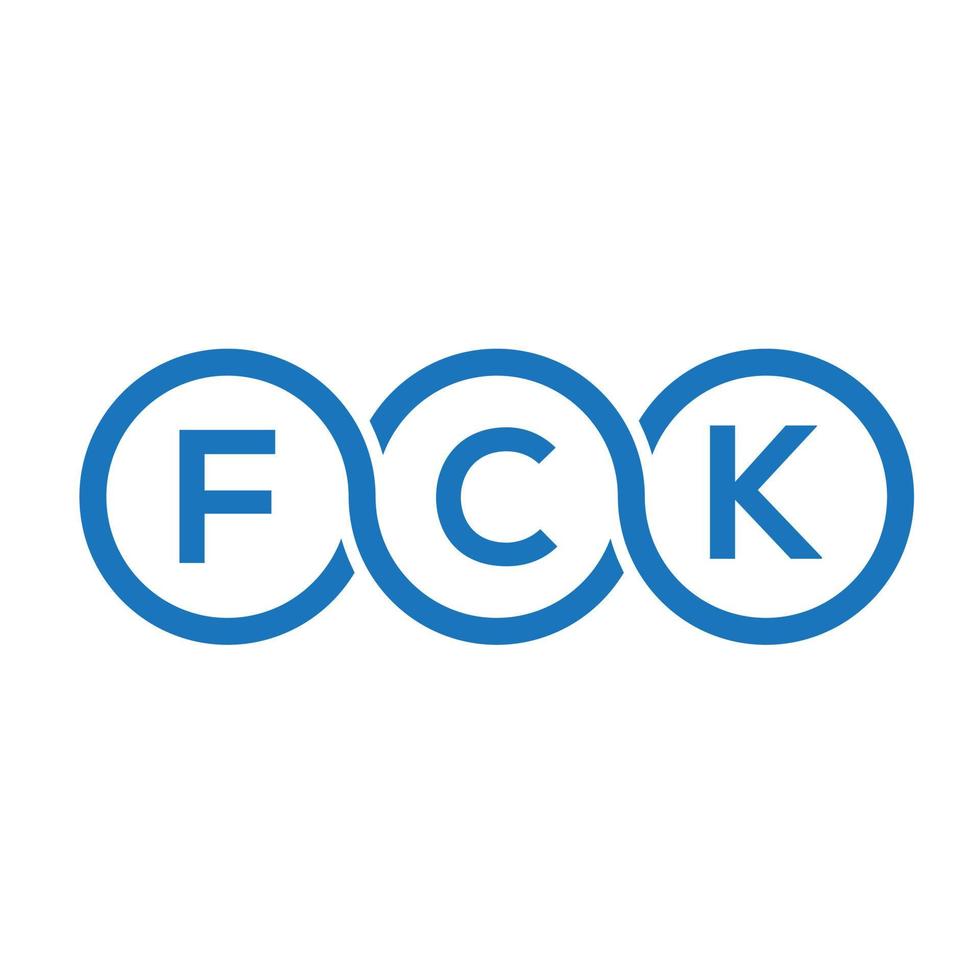 FCK letter logo design on black background. FCK creative initials letter logo concept. FCK letter design. vector