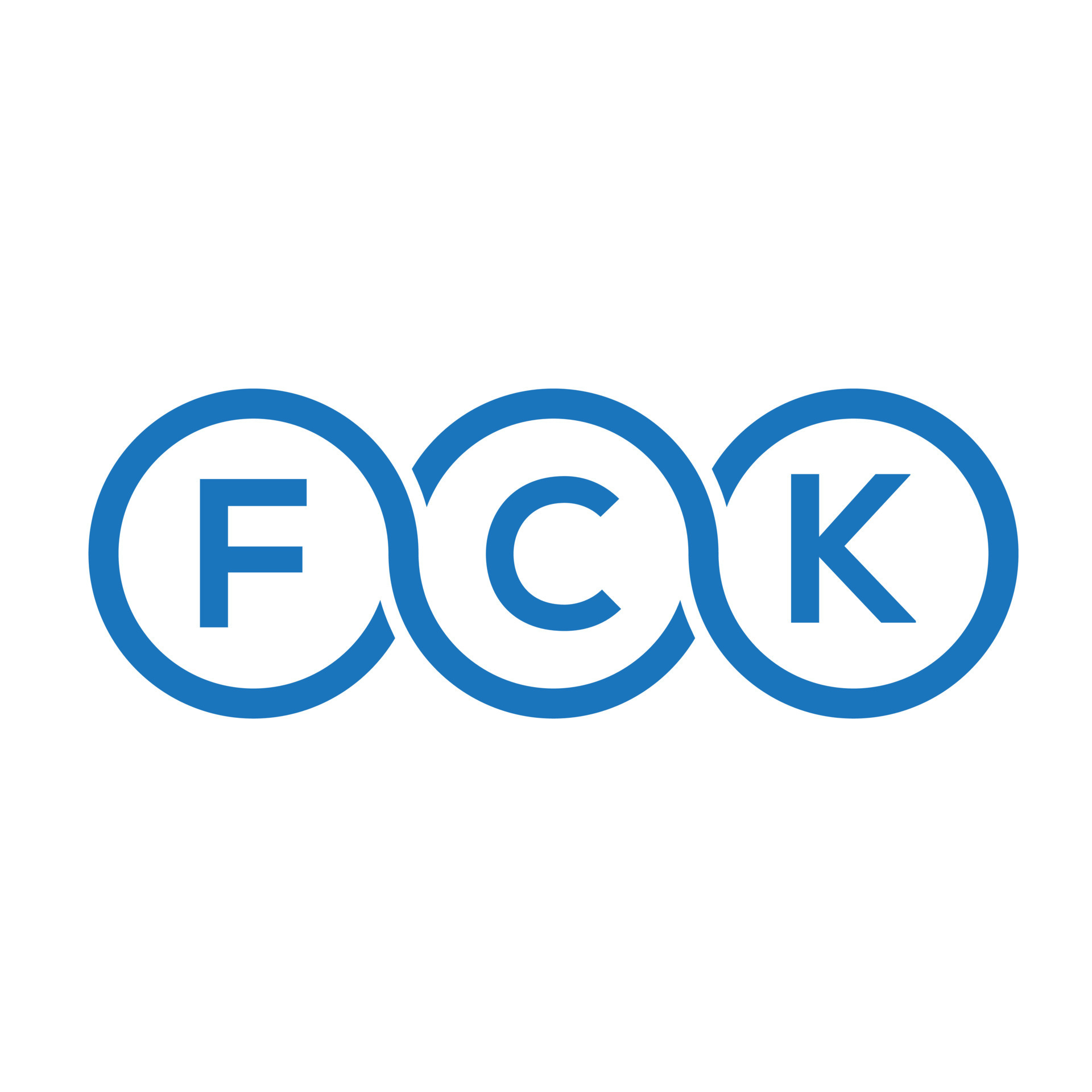 FCK letter logo design on black background. FCK creative initials ...