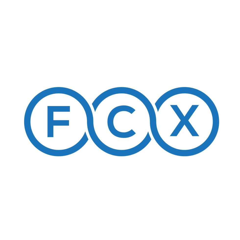 diseño del logotipo de la letra fcx sobre fondo negro. concepto de logotipo de letra de iniciales creativas fcx. diseño de letras fcx. vector