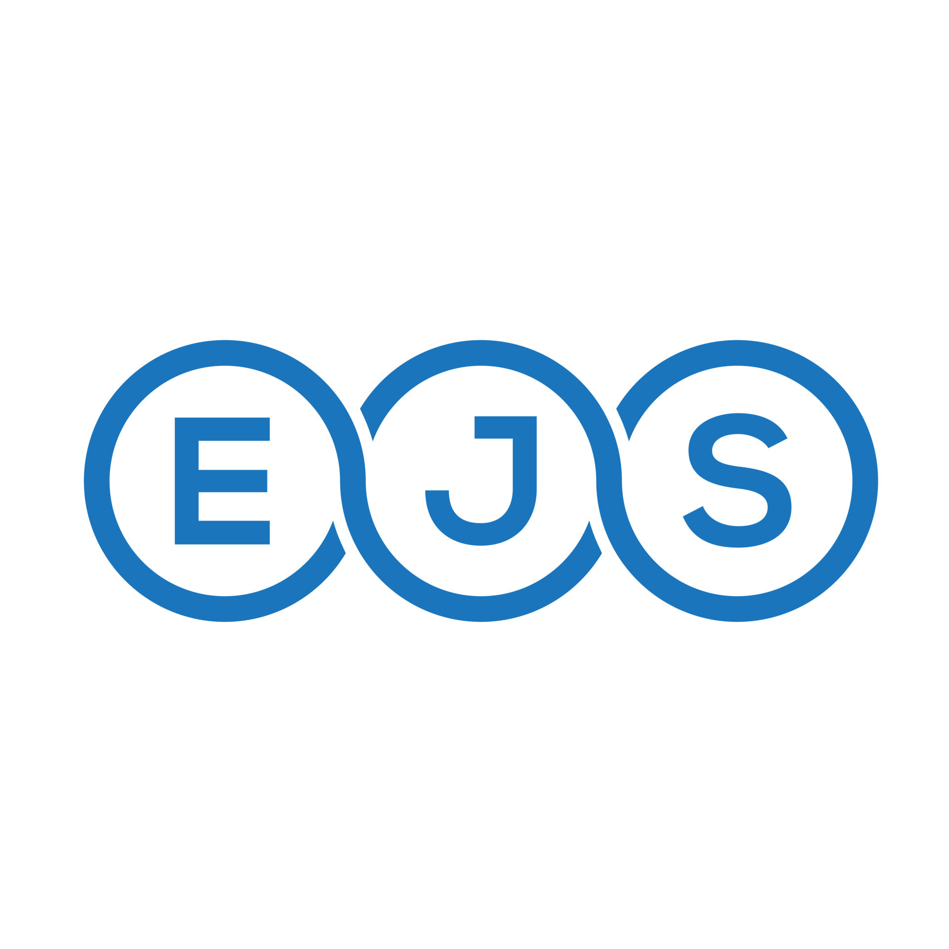 diseño del logotipo de la letra ejs sobre fondo negro. ejs creative ...
