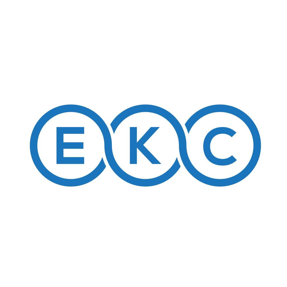 diseño de logotipo de letra ekc sobre fondo negro. concepto de logotipo de letra de iniciales creativas ekc. diseño de letras ekc. vector