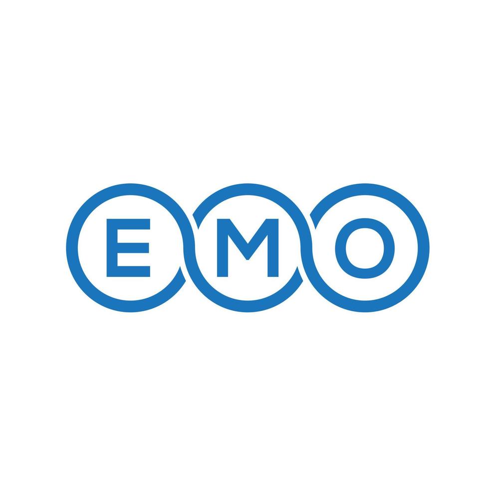 EMO letter logo design on black background. EMO creative initials letter logo concept. EMO letter design. vector