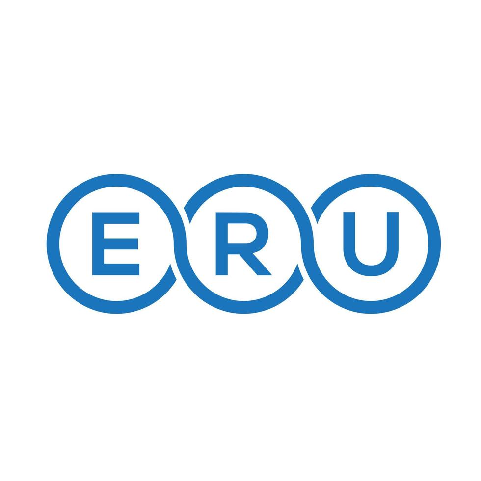 diseño de logotipo de letra eru sobre fondo negro. concepto de logotipo de letra de iniciales creativas de eru. diseño de letras eru. vector