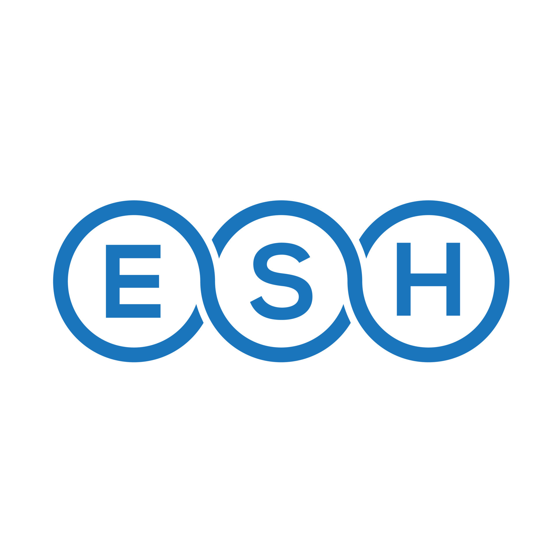ESH letter logo design on black background. ESH creative initials