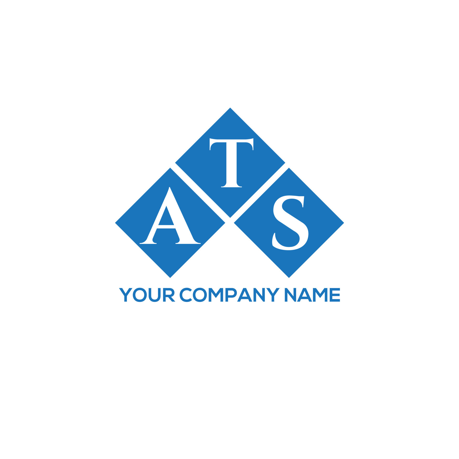 ATS letter logo design on white background. ATS creative initials ...