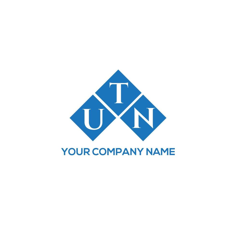 diseño de logotipo de letra utn sobre fondo blanco. concepto de logotipo de letra de iniciales creativas utn. diseño de letras utn. vector