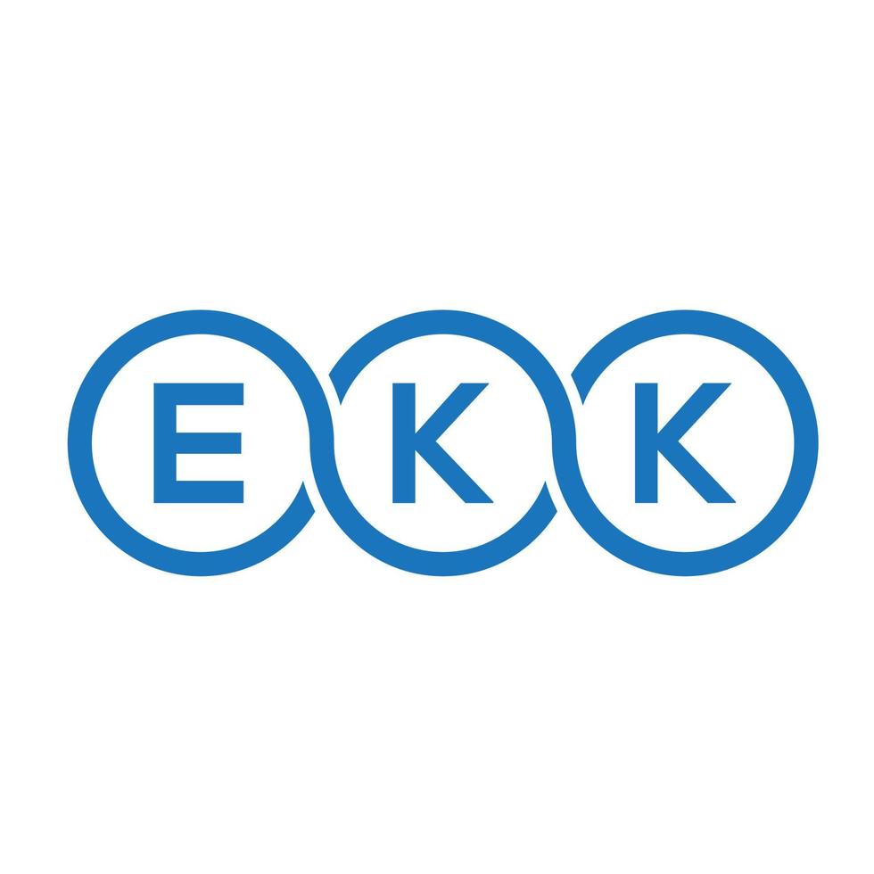 diseño del logotipo de la letra ekk sobre fondo negro. concepto de logotipo de letra inicial creativa ekk. diseño de letras ekk. vector