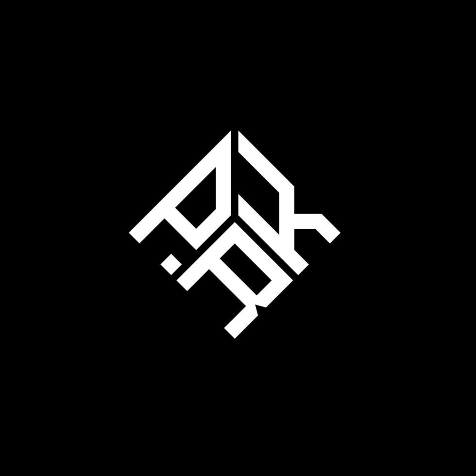 diseño de logotipo de letra prk sobre fondo negro. prk concepto de logotipo de letra de iniciales creativas. diseño de carta prk. vector