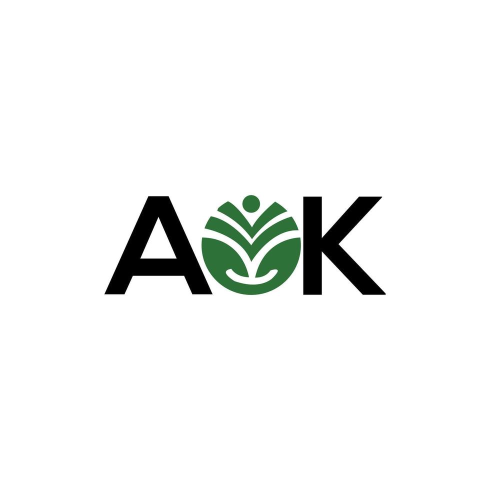 diseño de logotipo de letra aok sobre fondo blanco. aok concepto creativo del logotipo de la letra inicial. aok diseño de letras. vector