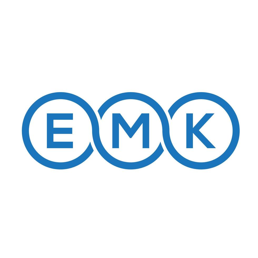 diseño de logotipo de letra emk sobre fondo negro. concepto de logotipo de letra de iniciales creativas emk. diseño de letras emk. vector