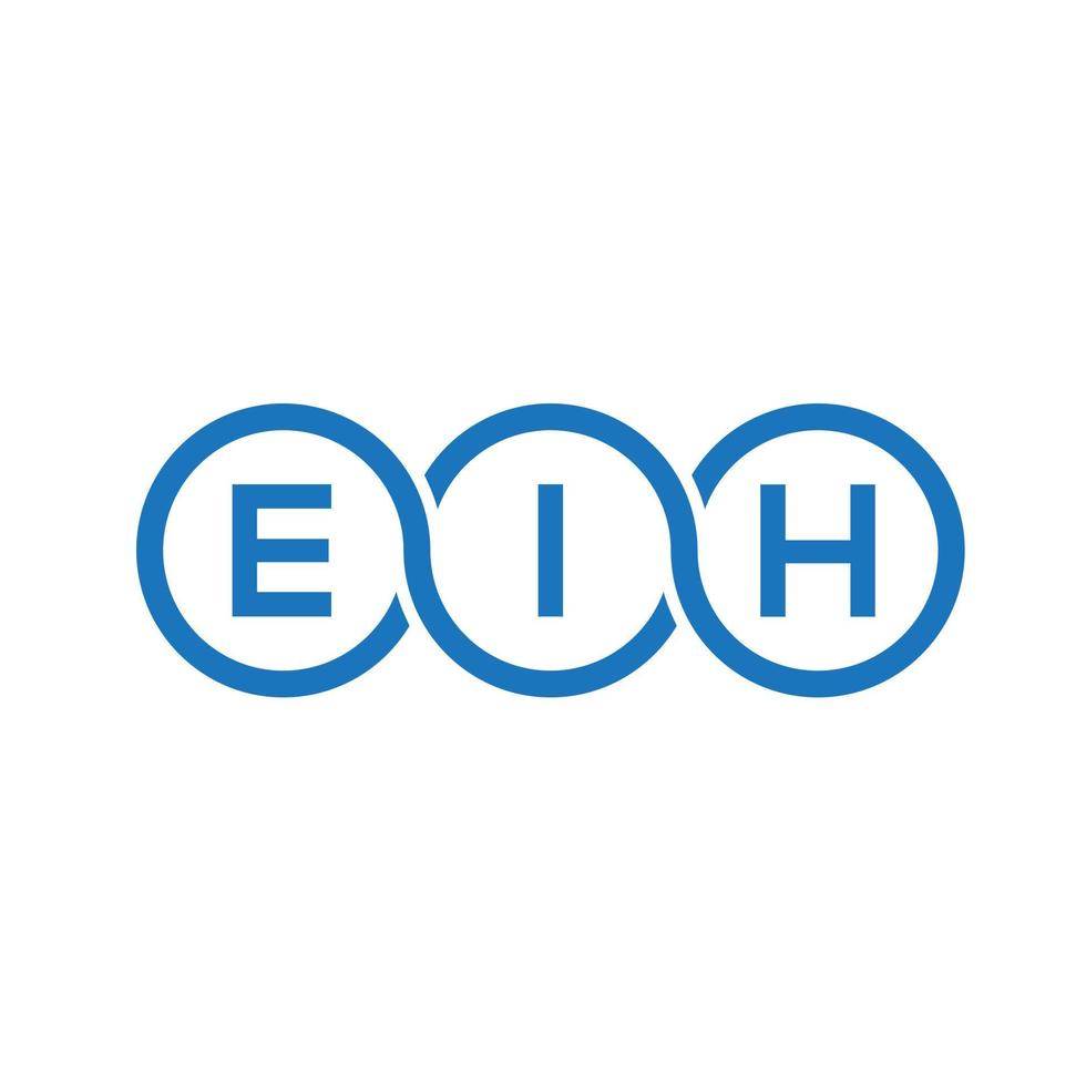 diseño del logotipo de la letra eih sobre fondo negro. concepto de logotipo de letra de iniciales creativas eih. diseño de letra eih. vector